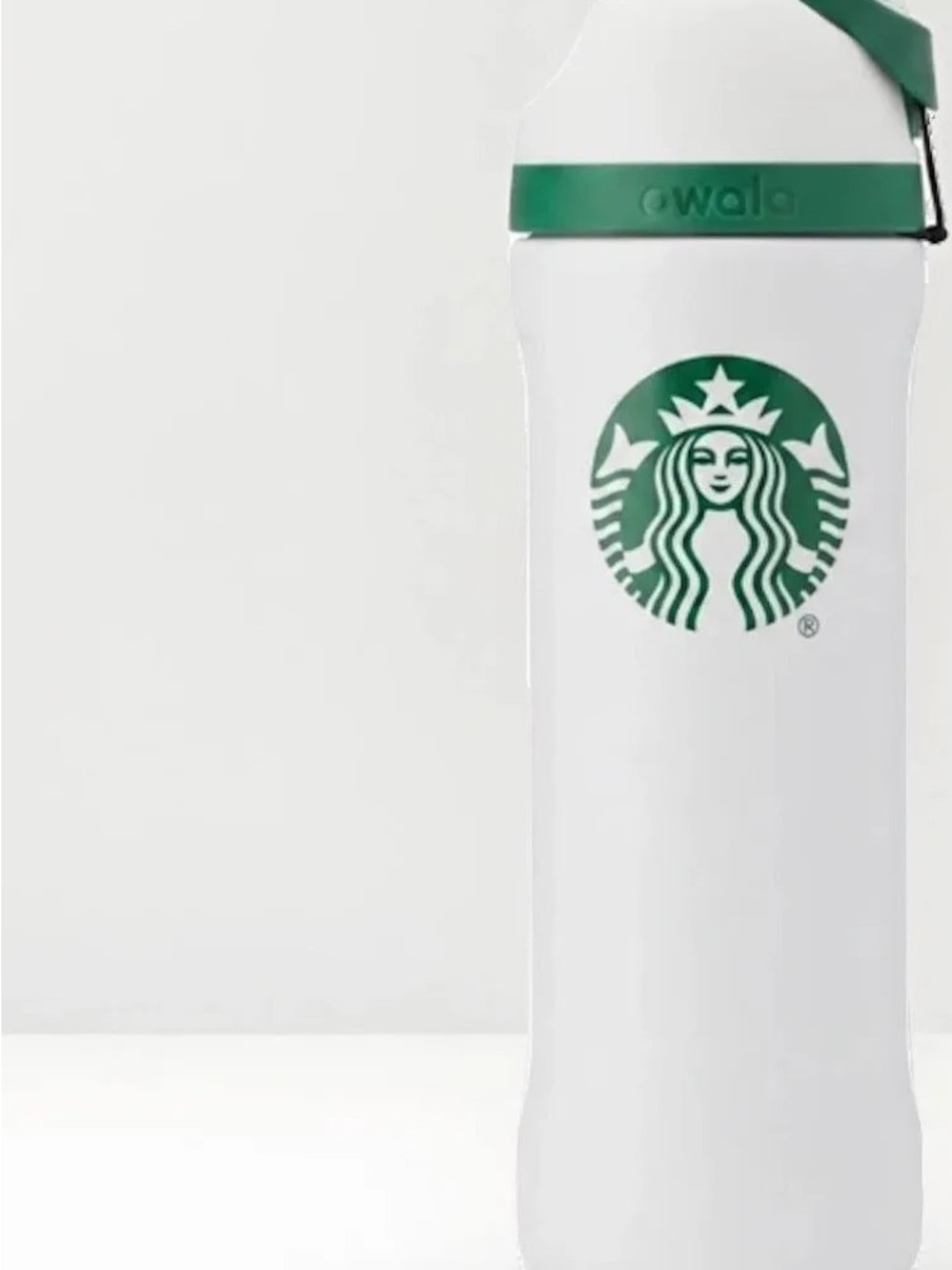 Starbucks + Owala White Bottle with Green Logo Accent